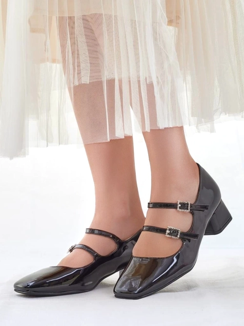 Royalfashion Гладкі жіночі туфлі на підборах з ремінцями Vible