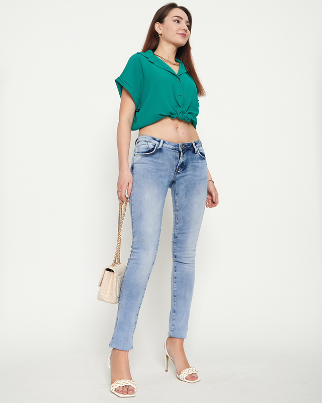 Dámské modré rovné džíny - Oblečení