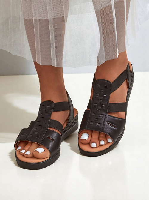 Royalfashion Жіночі босоніжки на низькій танкетці Sora