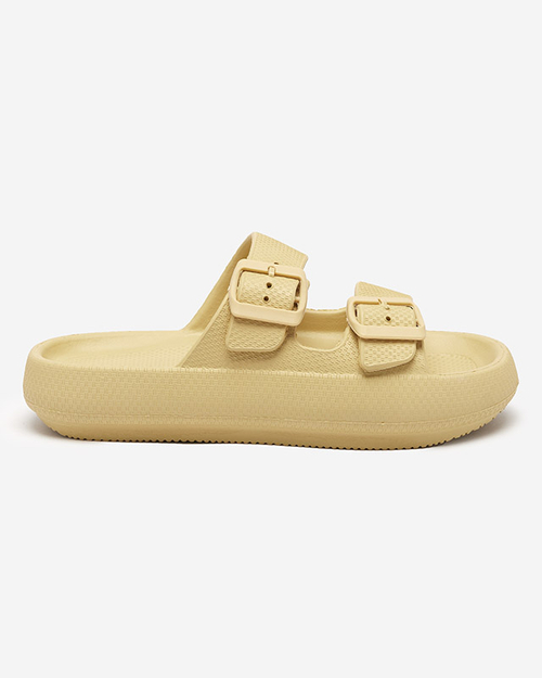 Жіночі тапочки на застібках Eckos кольору хакі - Взуття