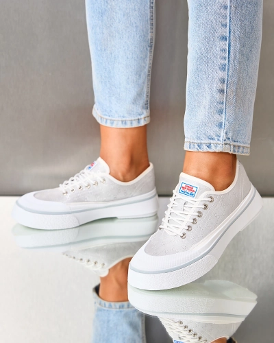 Royalfashion Світло-сірі жіночі кеди на платформі Ferriva