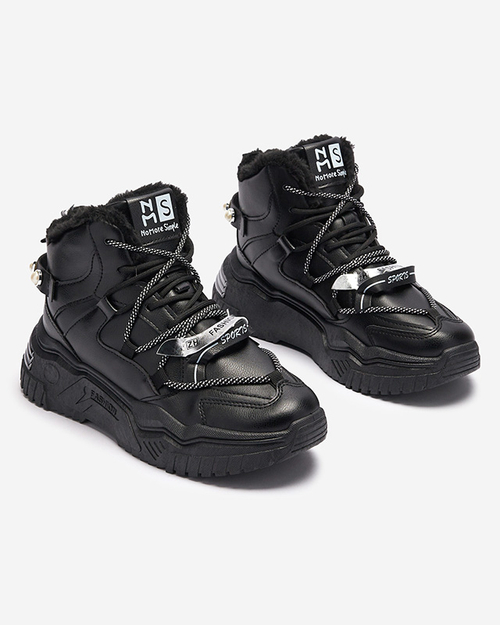 Чорні жіночі утеплені кросівки Pommie