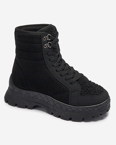 OUTLET Жіночі утеплені черевики-трапери чорного кольору Wosser- Footwear