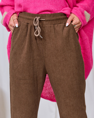 Жіночі вельветові штани Royalfashion Brown