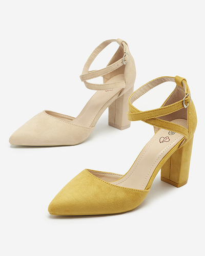 OUTLET Гірчичні жіночі туфлі-човники на стійці Amagy- Footwear