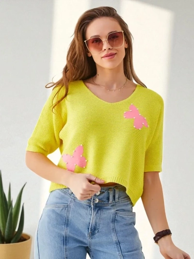 Royalfashion жіночий короткий светр з б butterflies