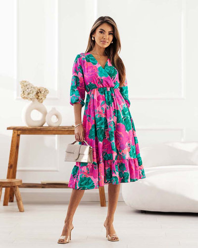 Royalfashion Dámské midi šaty s originálním vzorem
