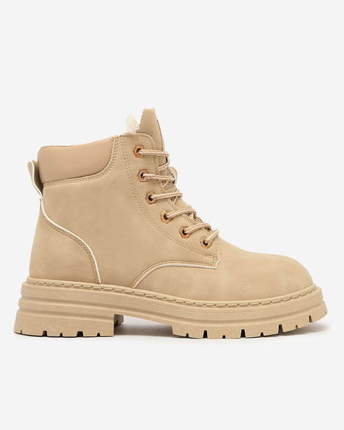 Royalfashion Бежеві жіночі утеплені черевики-трапери Radoras