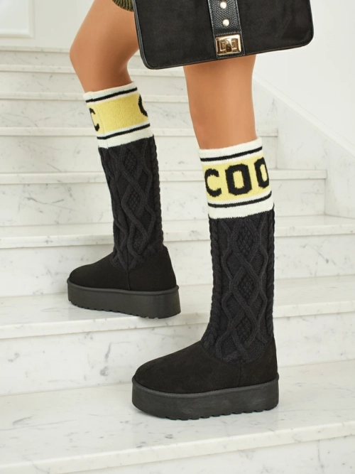 Високі черевики a'la снігоходи жіночі з халявою Anane