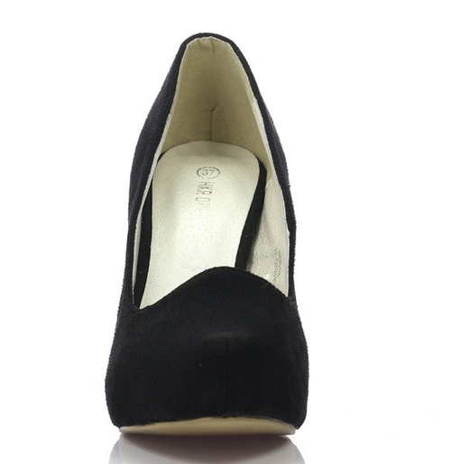 Czarne czółenka na platformie - Obuwie