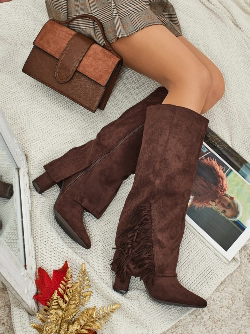 Жіночі козаки еко замшеві з халявою Rimolea