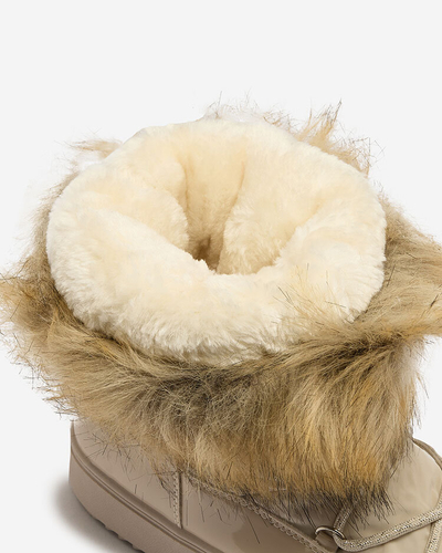 Royalfashion Бежеві черевики-сліпони a'la снігоступи жіночі Gomllo