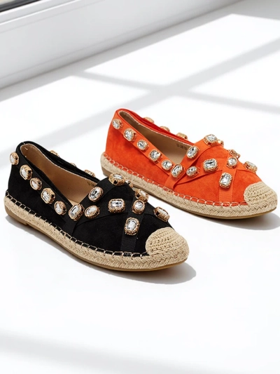 Černé dámské espadrilky s krystaly Wamba - obuv