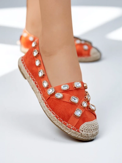 Oranžové dámské espadrilky s krystaly Wamba - obuv