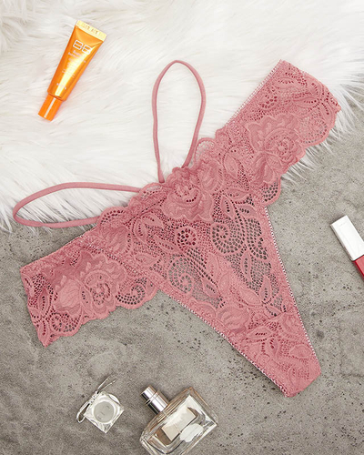 Coral dámská krajková tanga s ramínky - Spodní prádlo