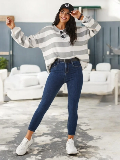 Královská móda Dámské tapered džínsy z bavlny