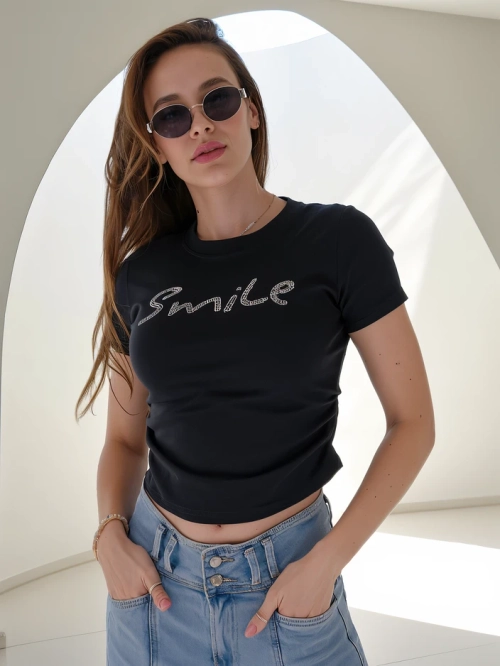 Royalfashion Жіноча блузка з бавовни з написом