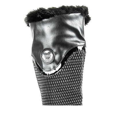 Czarne kozaki na niskim słupku Meri - Obuwie