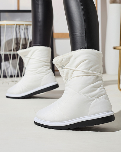 Bílá dámská obuv a'la snow boots Amirfu- Obuv
