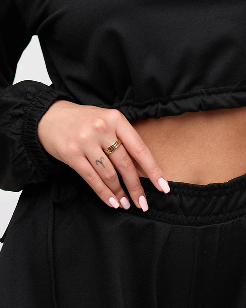 Чорний спортивний жіночий спортивний комплект - Одяг