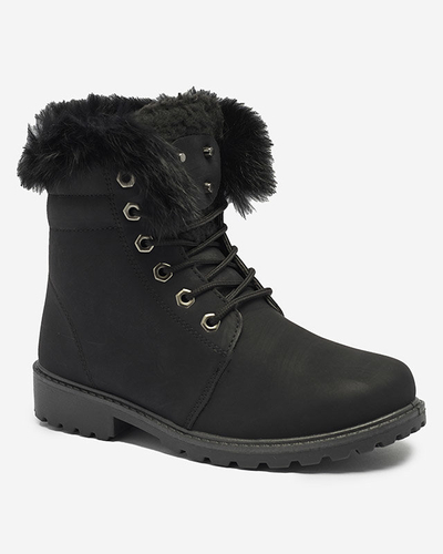 Klasické dámské kozačky a'la trapper v černé barvě Lausa- Footwear