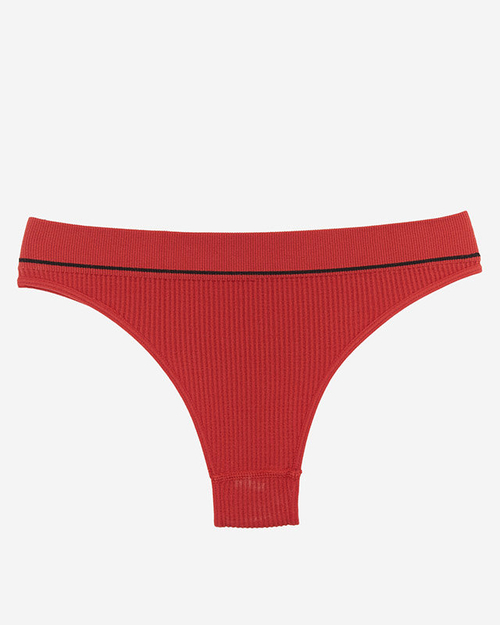 Жіночі коричневі трусики в рубчик зі спортивними написами - Нижня білизна