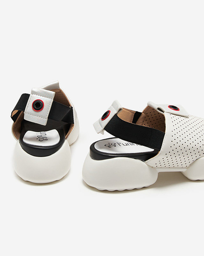 Bílé dámské sandály z ekokůže Pueshi - Obuv