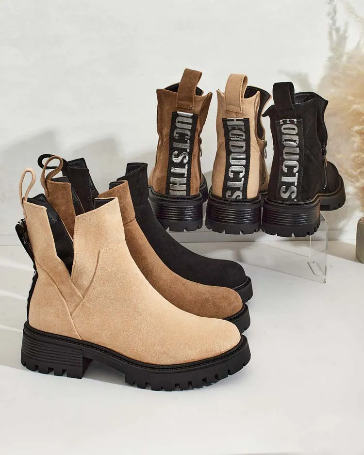 Royalfashion Dámské kozačky Gorgie s výřezem