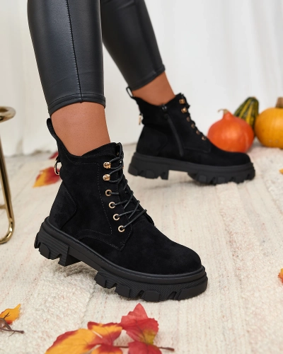 Royalfashion Чорні жіночі утеплені черевики Sedurra trapper