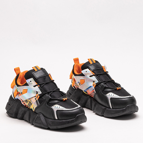 Чорні кросівки з кольоровими вставками Deroni