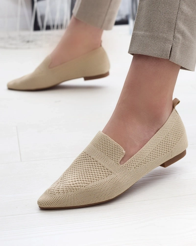 Dámské látkové baleríny v béžové barvě Aqsak- Obuv