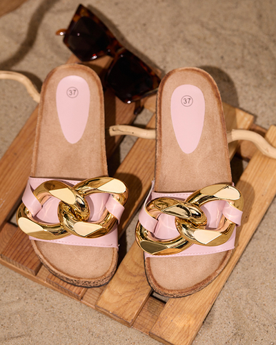 Жіночі рожеві тапочки з декором Sofig-Footwear