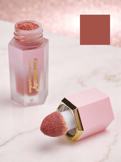 Kiss Beauty Tekutý Blush s houbičkou v barvě SunSet