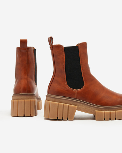 Royalfashion Коричневі жіночі черевики на суцільній підошві Eferope