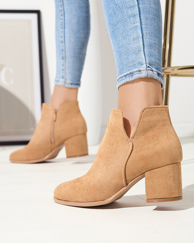 Dámské kozačky z ekokůže v barvě camel Frenas - Obuv