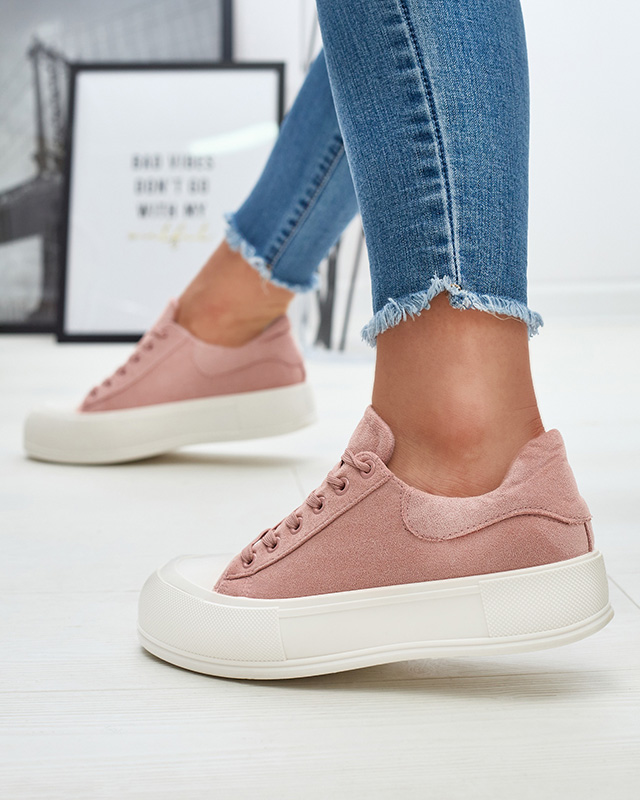 Růžové dámské semišové tenisky Zeobic- Footwear