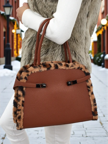 Маленька жіноча сумочка з екошкіри з леопардовим принтом Panthory