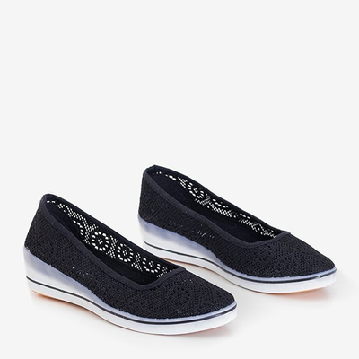 Černé dámské baleríny na nízkém klínku Olimpia - Boty