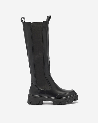 Жіночі ботфорти з екошкіри чорного кольору Ohirca- Взуття