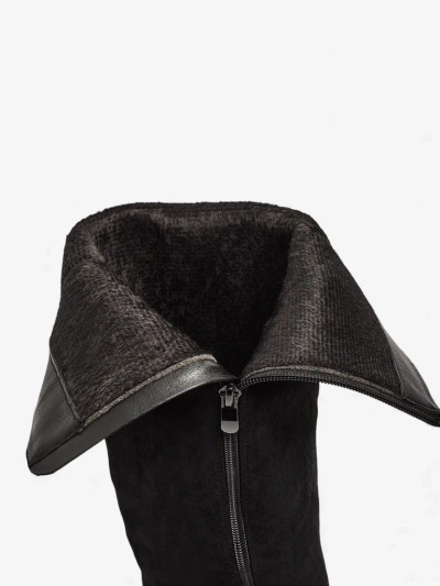 Dámské kozačky eko semišové na sloupku Ernala