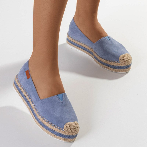 Блакитні жіночі еспадрильї на платформі Molandia