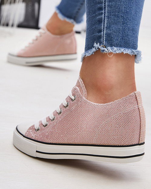 Рожеві жіночі кеди на прихованому якорі з блискучою ниткою Seggat- Footwear