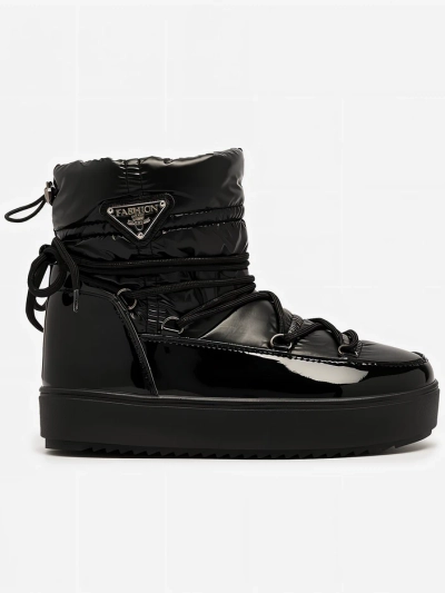 Royalfashion Dámské nazouvací boty a'la snow boots v černé barvě Vevnose