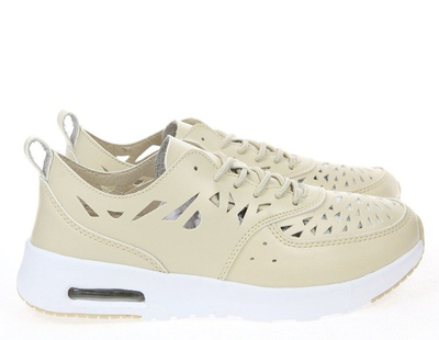 Beżowe, sportowe buty - Obuwie