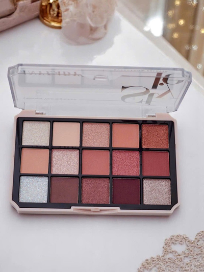 ANYLADY Палетка з 15 тіней для повік з блискітками та матовими відтінками Ruby Glamour
