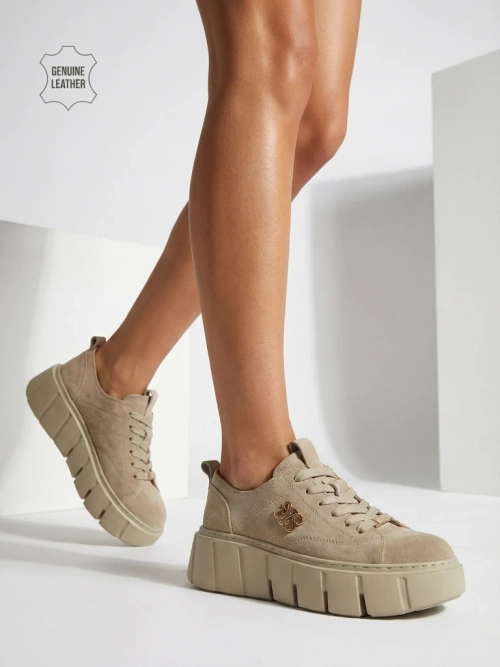 Спортивні жіночі снікерси з натуральної шкіри Renos