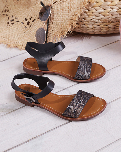 Dámské sandály s černým embosováním Xetera - Boty