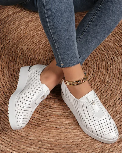 Royalfashion dámské perforované slip-on boty Goffies