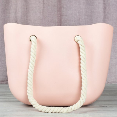 Růžová gumová taška s držadly - Kabelky 1