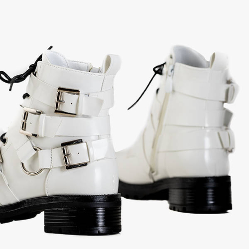 Жіночі білі сумки-еліти на пряжки - Взуття